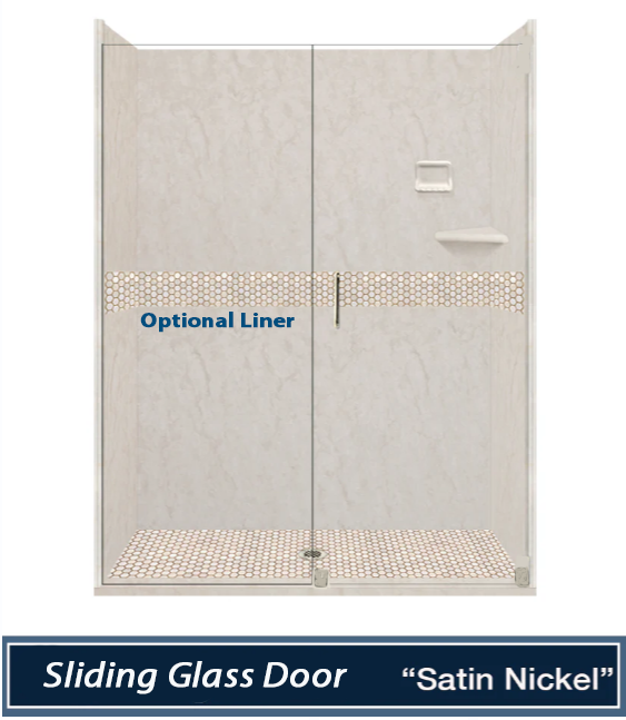 Special- Rafe Marble Alcove Shower Kit, with 3 Accent options (Liner Optional)