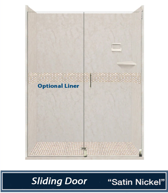 Special- Rafe Marble Alcove Shower Kit, with 3 Accent options (Liner Optional)