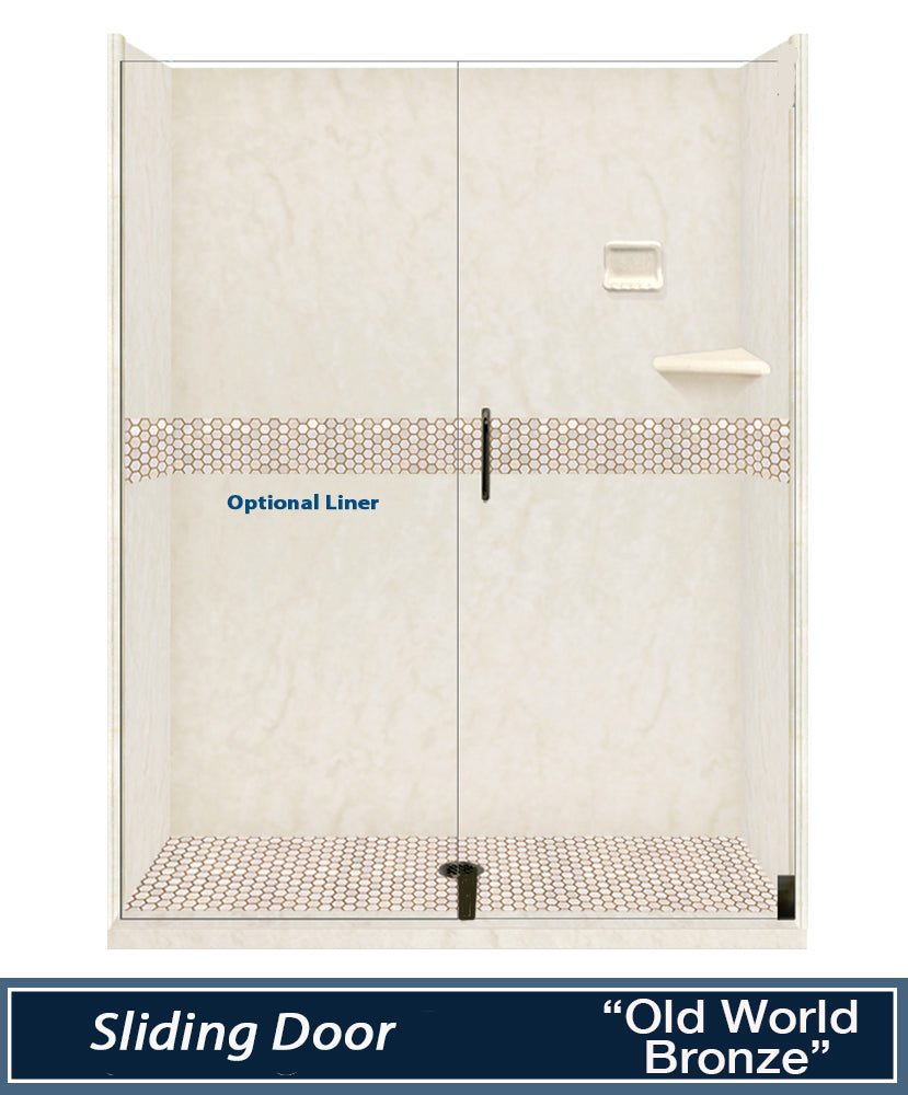 Special- Rafe Marble Alcove Shower Kit, with 3 Accent options (Liner Optional)