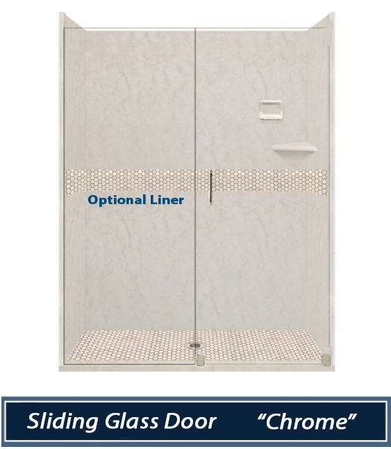 Special- Rafe Marble Alcove Shower Kit, with 3 Accent options (Liner Optional)
