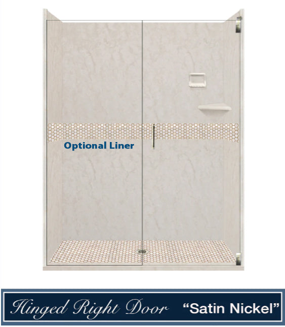 Special- Rafe Marble Alcove Shower Kit, with 3 Accent options (Liner Optional)