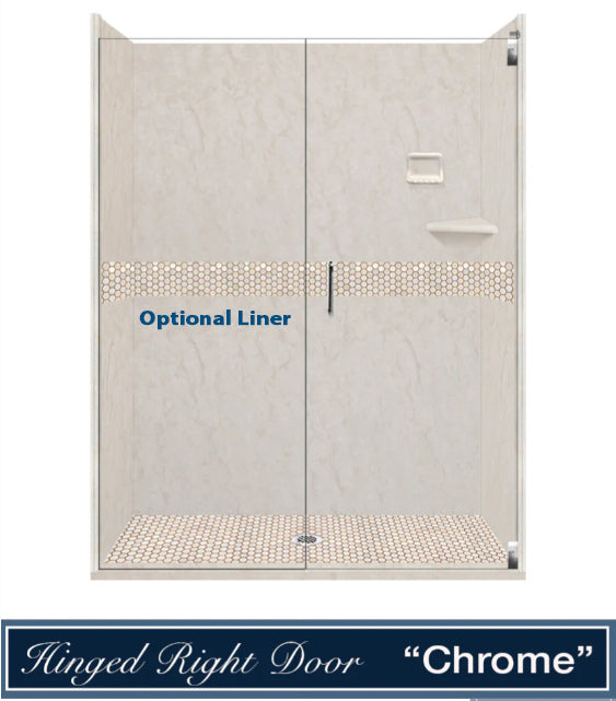 Special- Rafe Marble Alcove Shower Kit, with 3 Accent options (Liner Optional)