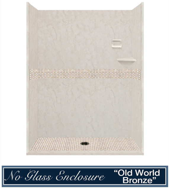 Special- Rafe Marble Alcove Shower Kit, with 3 Accent options (Liner Optional)