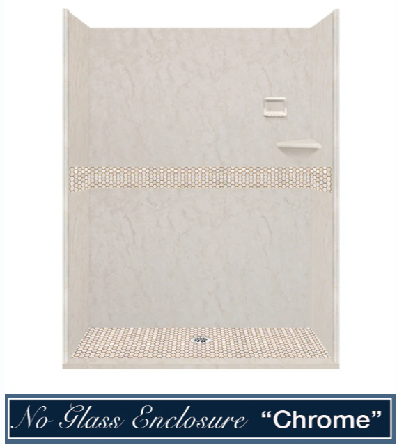 Special- Rafe Marble Alcove Shower Kit, with 3 Accent options (Liner Optional)