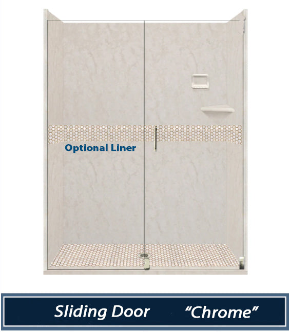 Special- Rafe Marble Alcove Shower Kit, with 3 Accent options (Liner Optional)