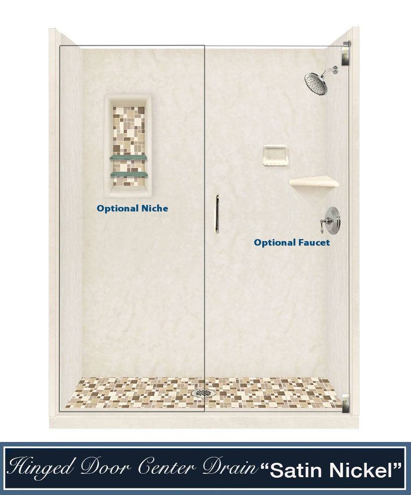 Special- Rafe Marble Alcove Shower Kit, with 3 Accent options (Liner Optional)