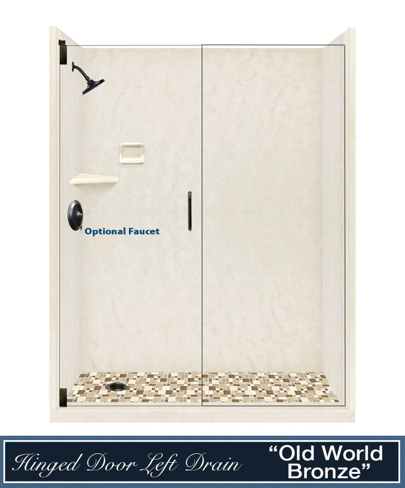 Special- Rafe Marble Alcove Shower Kit, with 3 Accent options (Liner Optional)