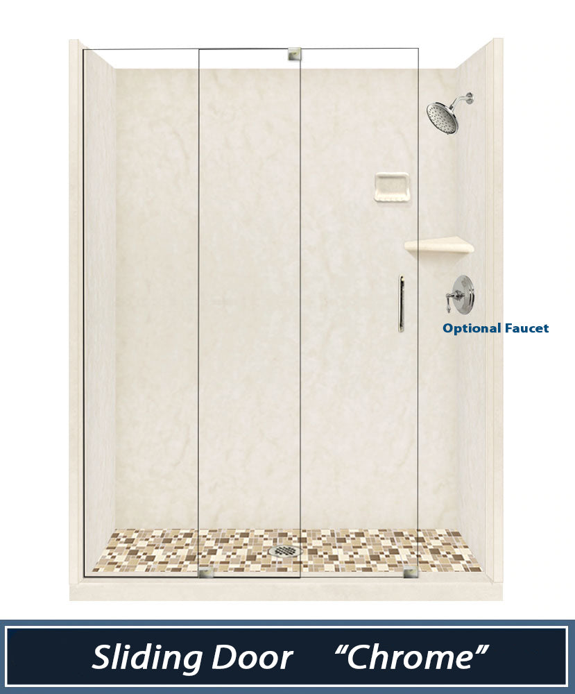 Special- Rafe Marble Alcove Shower Kit, with 3 Accent options (Liner Optional)