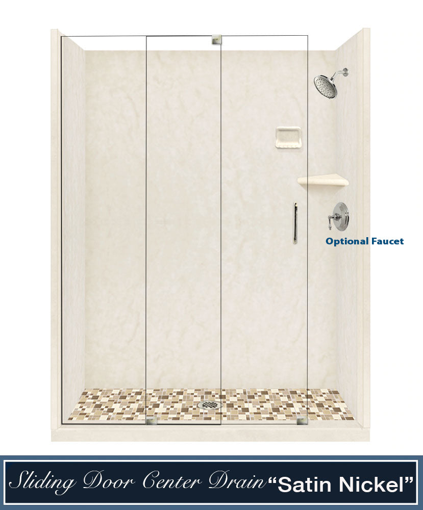 Special- Rafe Marble Alcove Shower Kit, with 3 Accent options (Liner Optional)