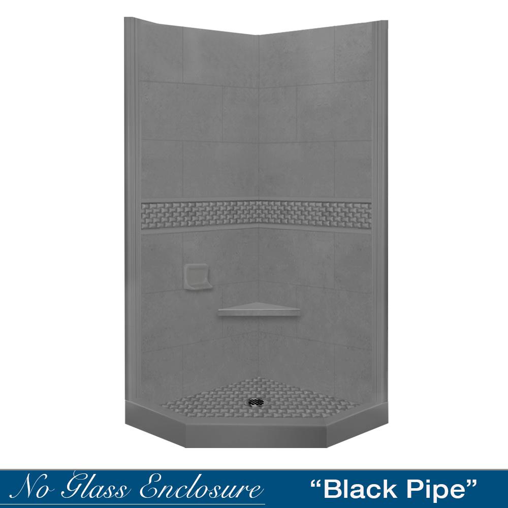 SPECIAL-Neo-Angle Wet Cement Sistine Stone & Jewel Stone Accent Shower Remodel Kit (FREE - Shampoo Niche)