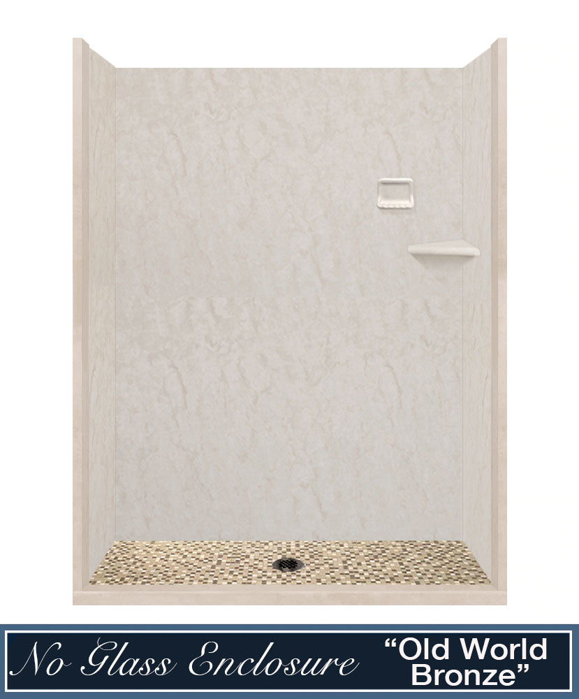 Special- Rafe Marble Alcove Shower Kit, with 3 Accent options (Liner Optional)