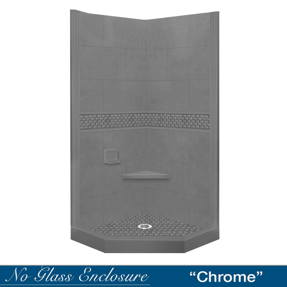 SPECIAL-Neo-Angle Wet Cement Sistine Stone & Jewel Stone Accent Shower Remodel Kit (FREE - Shampoo Niche)