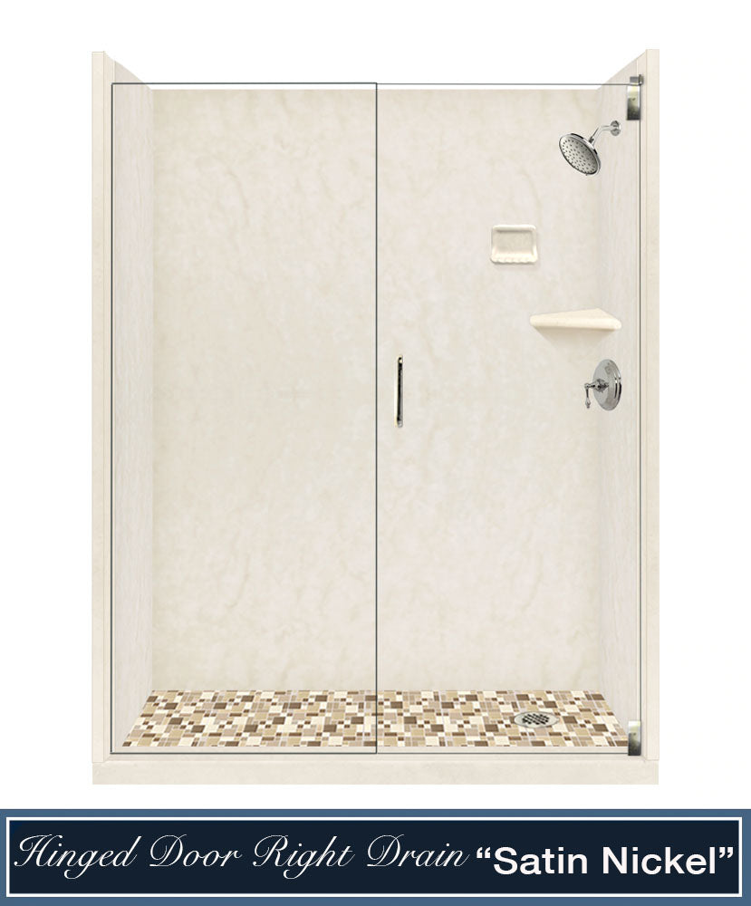 Special- Rafe Marble Alcove Shower Kit, with 3 Accent options (Liner Optional)