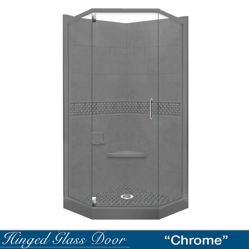 SPECIAL-Neo-Angle Wet Cement Sistine Stone & Jewel Stone Accent Shower Remodel Kit (FREE - Shampoo Niche)