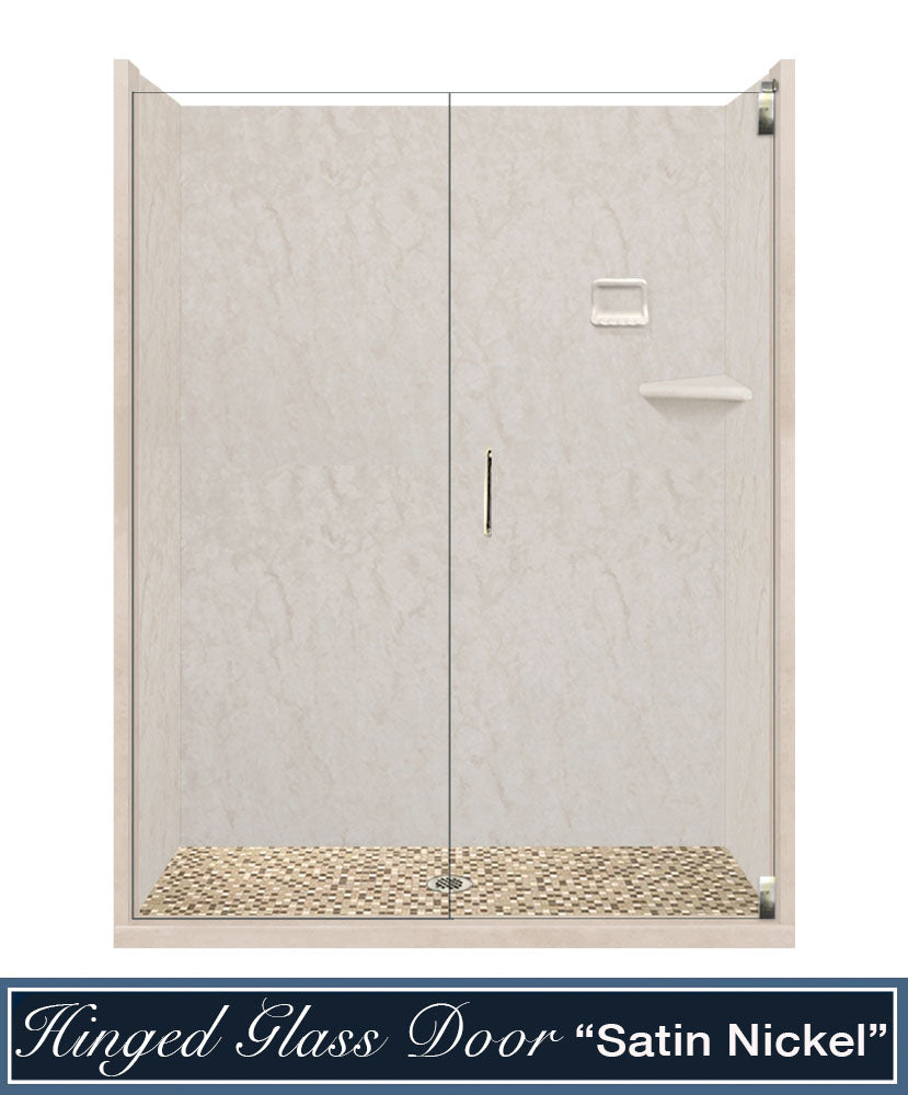 Special- Rafe Marble Alcove Shower Kit, with 3 Accent options (Liner Optional)