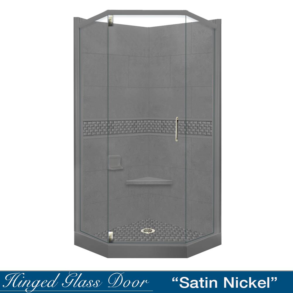 SPECIAL-Neo-Angle Wet Cement Sistine Stone & Jewel Stone Accent Shower Remodel Kit (FREE - Shampoo Niche)