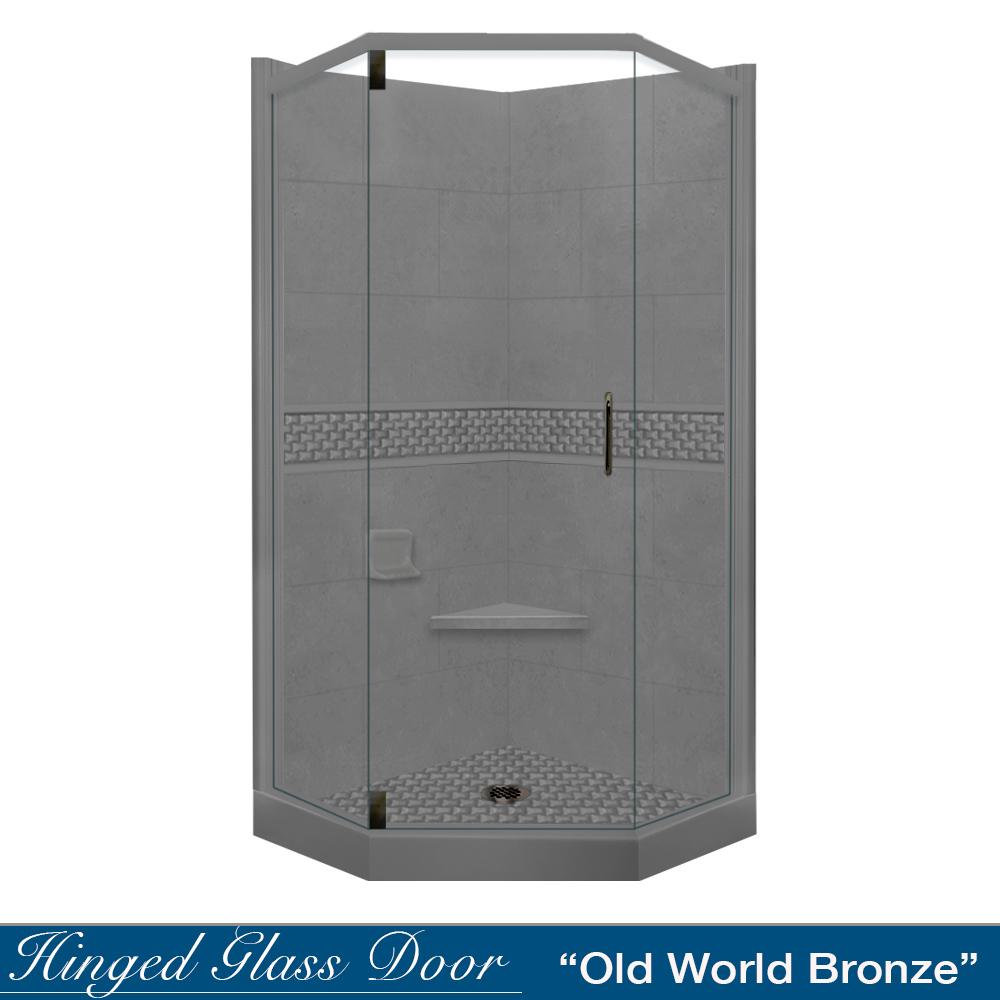 SPECIAL-Neo-Angle Wet Cement Sistine Stone & Jewel Stone Accent Shower Remodel Kit (FREE - Shampoo Niche)