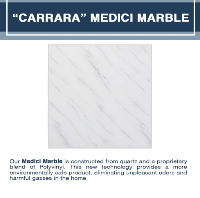 Carrara Marble Diamond Corner Shower Enclosure Kit
