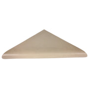 Beige triangular shelf on a white background