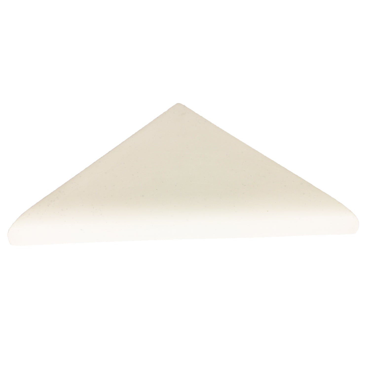 White triangular object on a white background