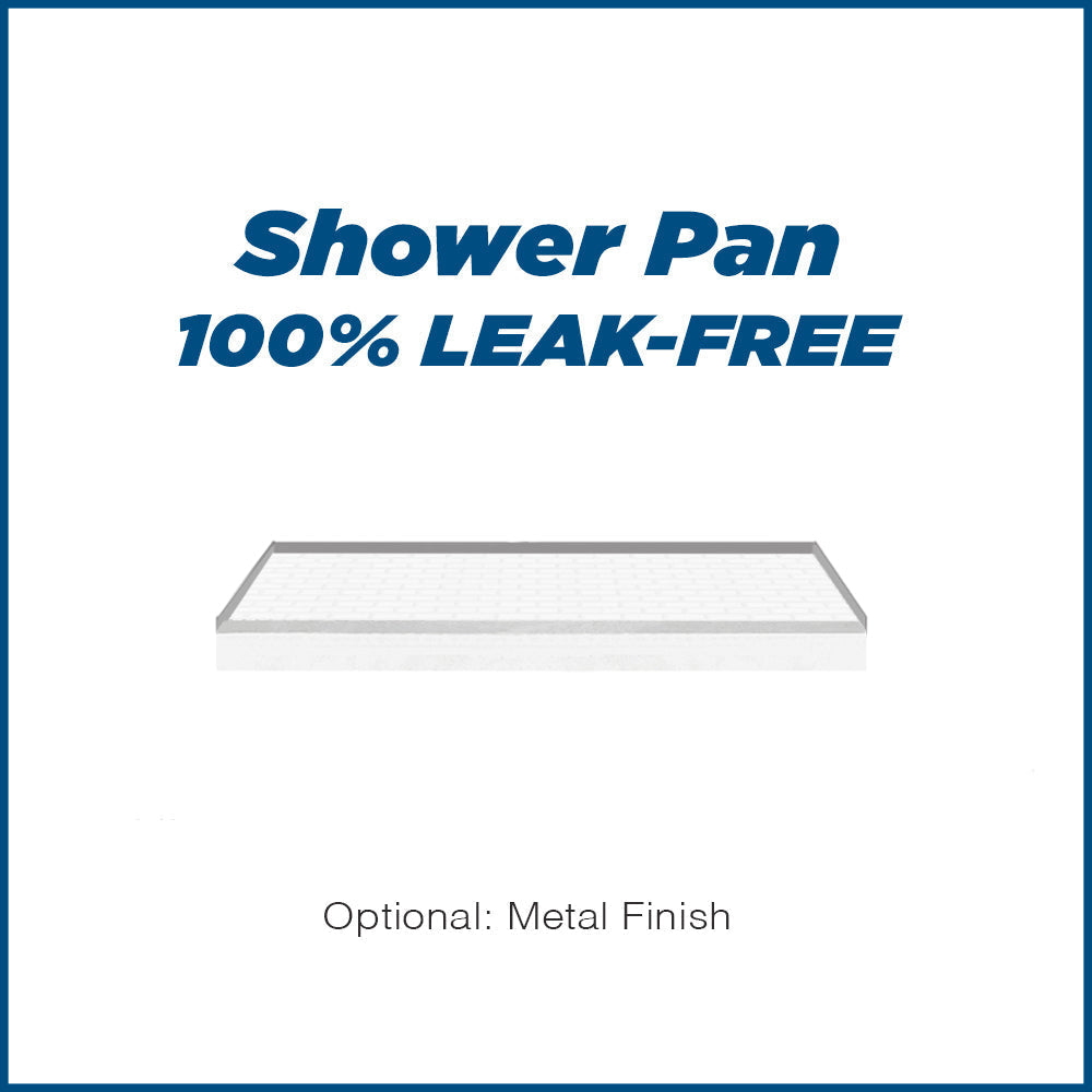 SPECIAL - 60" Alcove Natural Buff Sistine Stone & Subway Stone Accent Shower Remodel Kit (FREE Shampoo Niche)