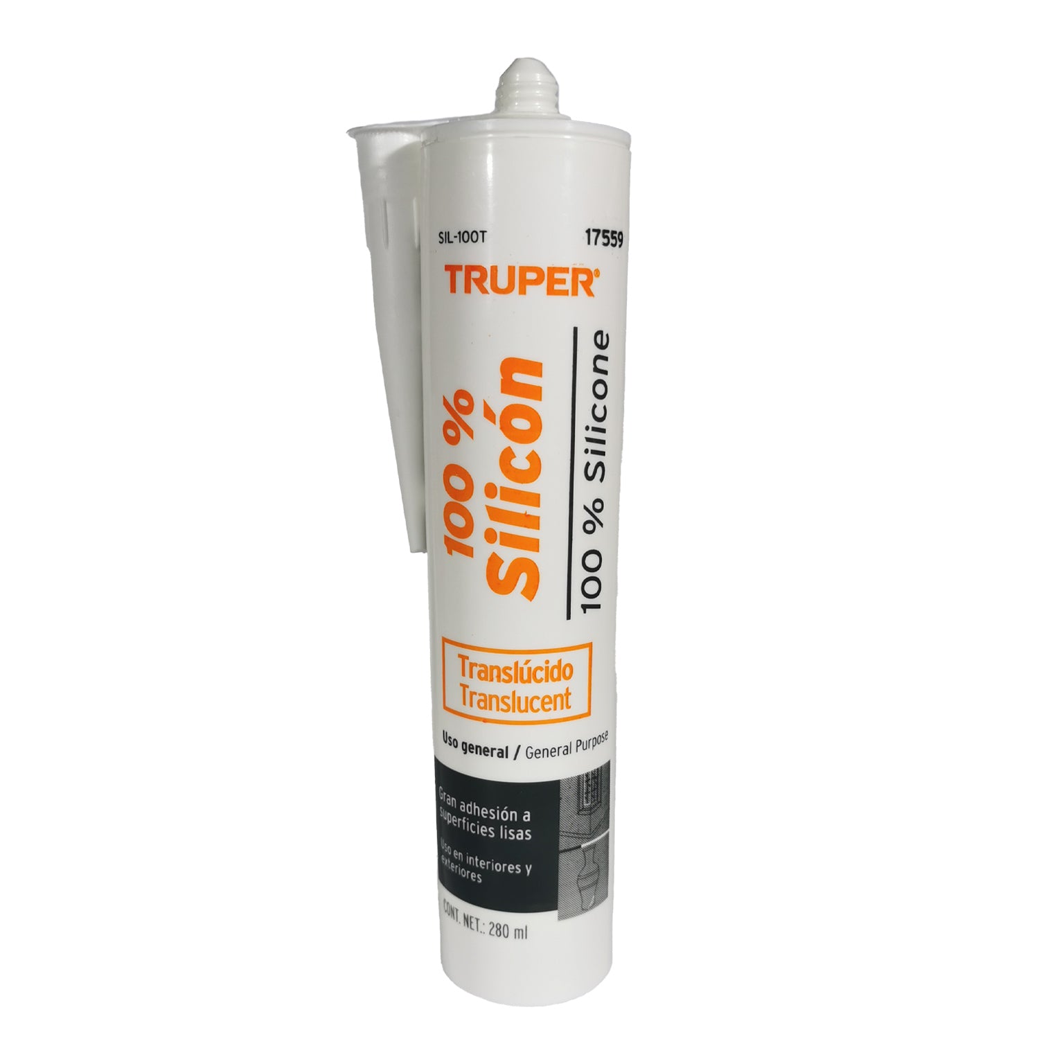 Truper silicone sealant cartridge on a white background