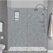 Sale:  Grio Marble 60 " Alcove Shower Kit with 3 Accent Options, ( Liner Optional)