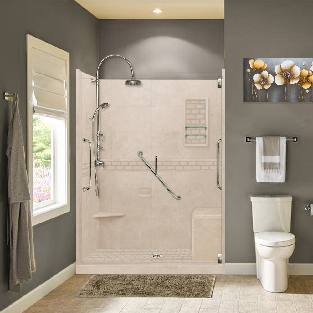 Freedom Subway Brown Sugar 60" Alcove Shower Enclosure Kit