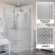 Corner Portland Cement Sistine Stone & Jewel Stone Accent Shower Remodel Kit