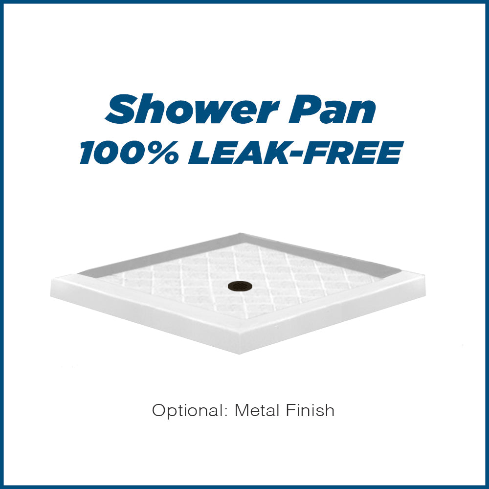 Corner Natural Buff Sistine Stone & Diamond Stone Accent Shower Remodel Kit