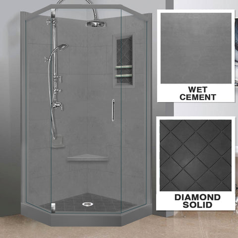 Diamond Solid Wet Cement Neo Shower Enclosure Kit