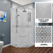 Neo-Angle Portland Cement Sistine Stone & Jewel Stone Accent Shower Remodel Kit
