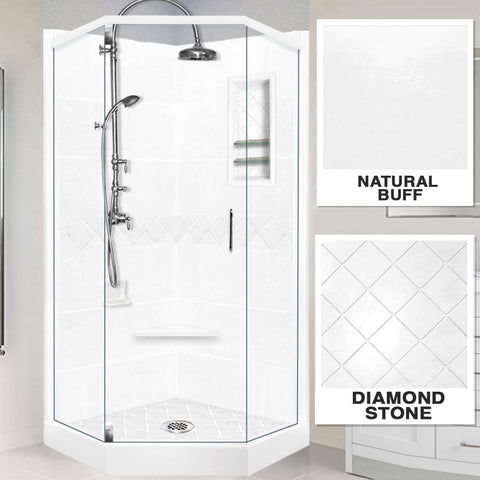Diamond Natural Buff Neo Shower Enclosure Kit