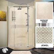Neo-Angle Desert Sand Sistine Stone & Jewel Stone Accent Shower Remodel Kit