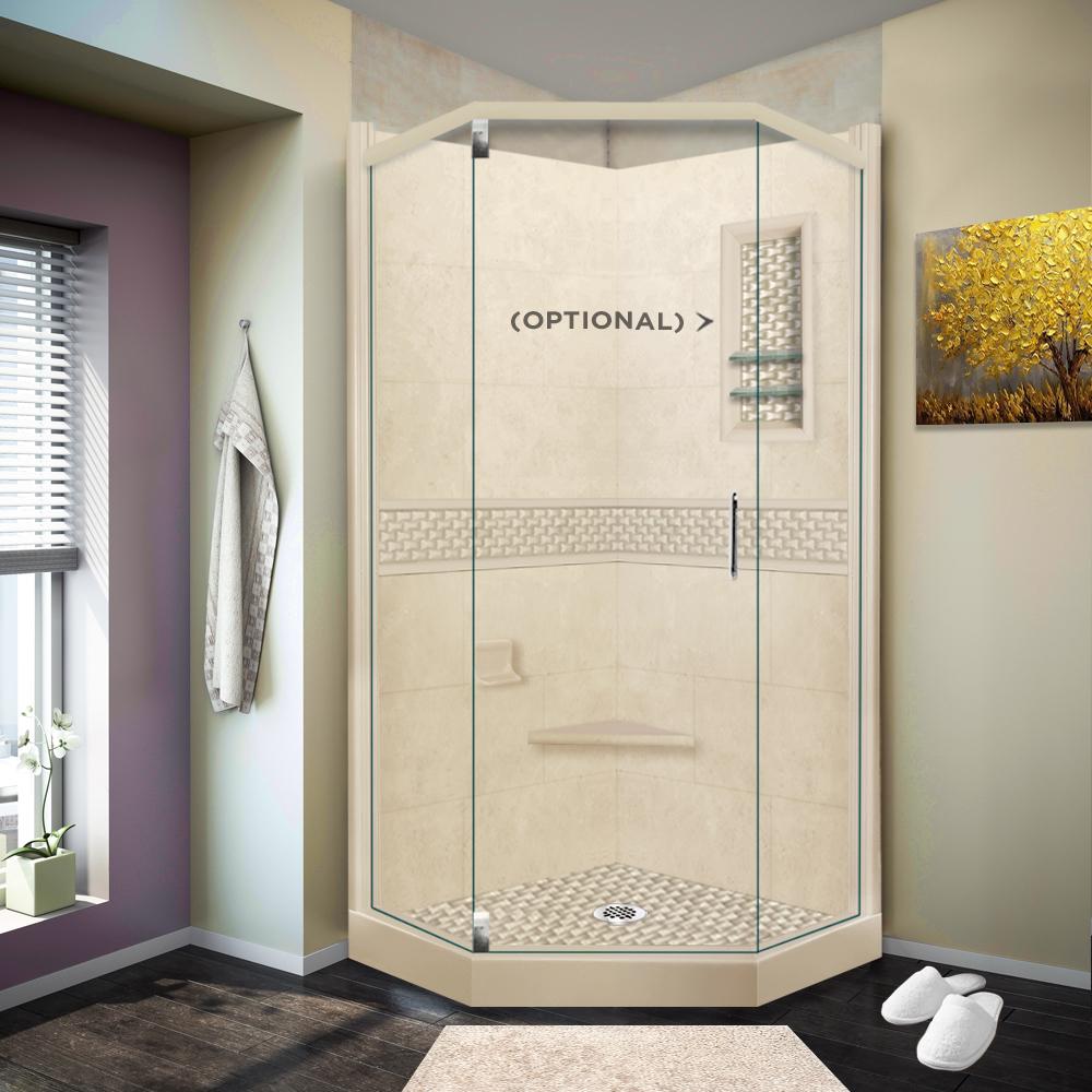 Neo-Angle Desert Sand Sistine Stone & Jewel Stone Accent Shower Remodel Kit