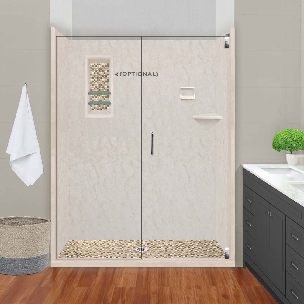 Special- Rafe Marble Alcove Shower Kit, with 3 Accent options (Liner Optional)