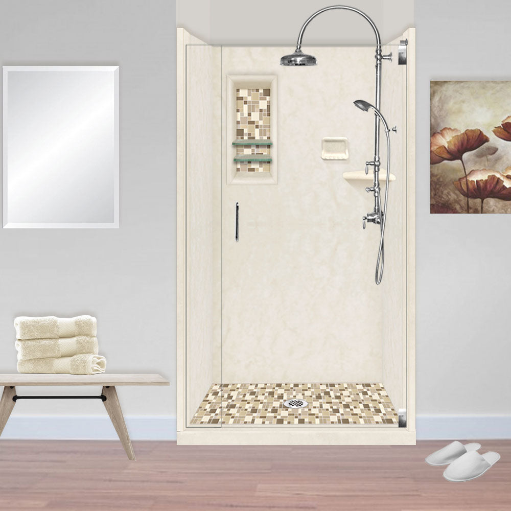 Rafe Marble Tuscany Mosaic Alcove Shower Kit