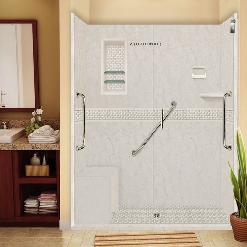 Freedom Rafe Marble Jewel Alcove Shower Enclosure Kit