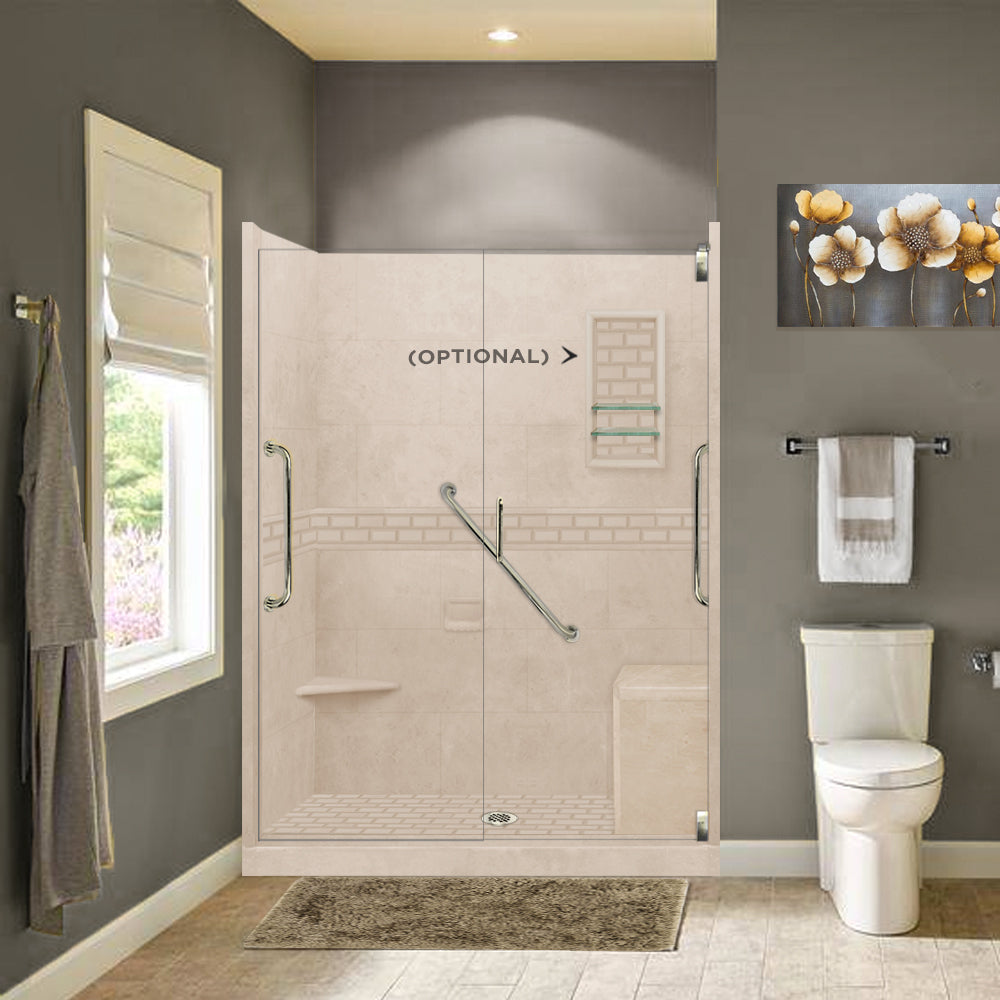 Freedom Subway Brown Sugar 60" Alcove Shower Enclosure Kit