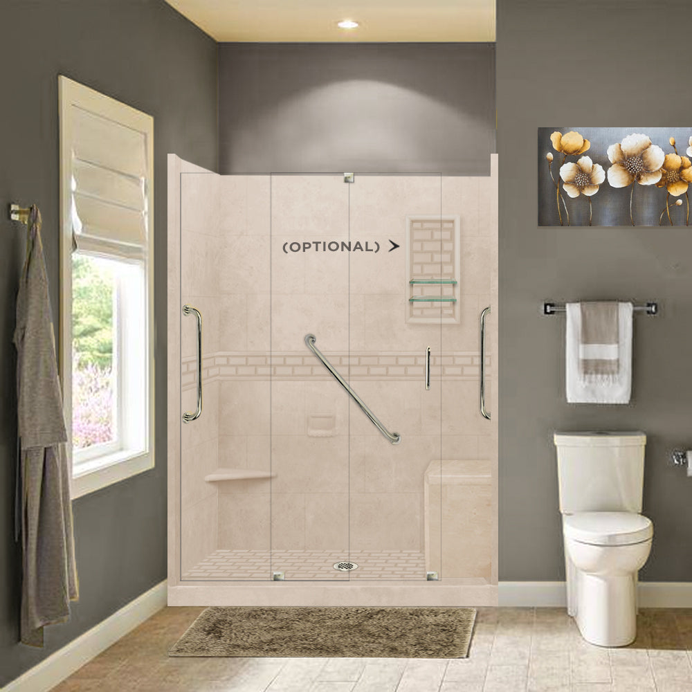 Freedom Subway Brown Sugar 60" Alcove Shower Enclosure Kit