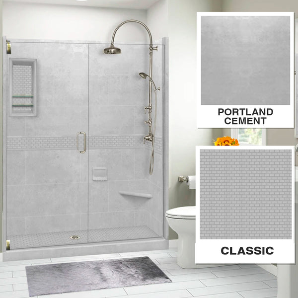 Classic Portland Cement Corner Shower Enclosure Kit – American Bath Factory