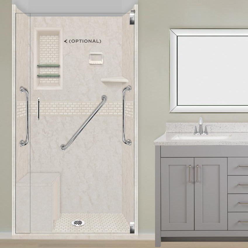 Freedom Rafe Marble Classic Alcove Shower Enclosure Kit