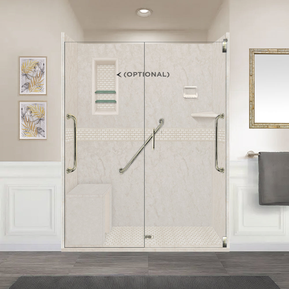 Freedom Rafe Marble Classic Alcove Shower Enclosure Kit