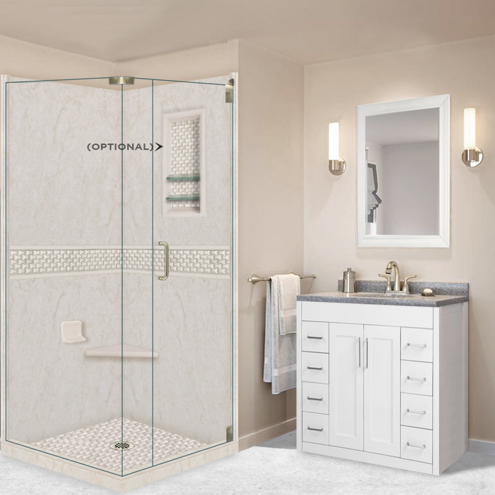 Rafe Marble Jewel Corner Shower Enclosure Kit