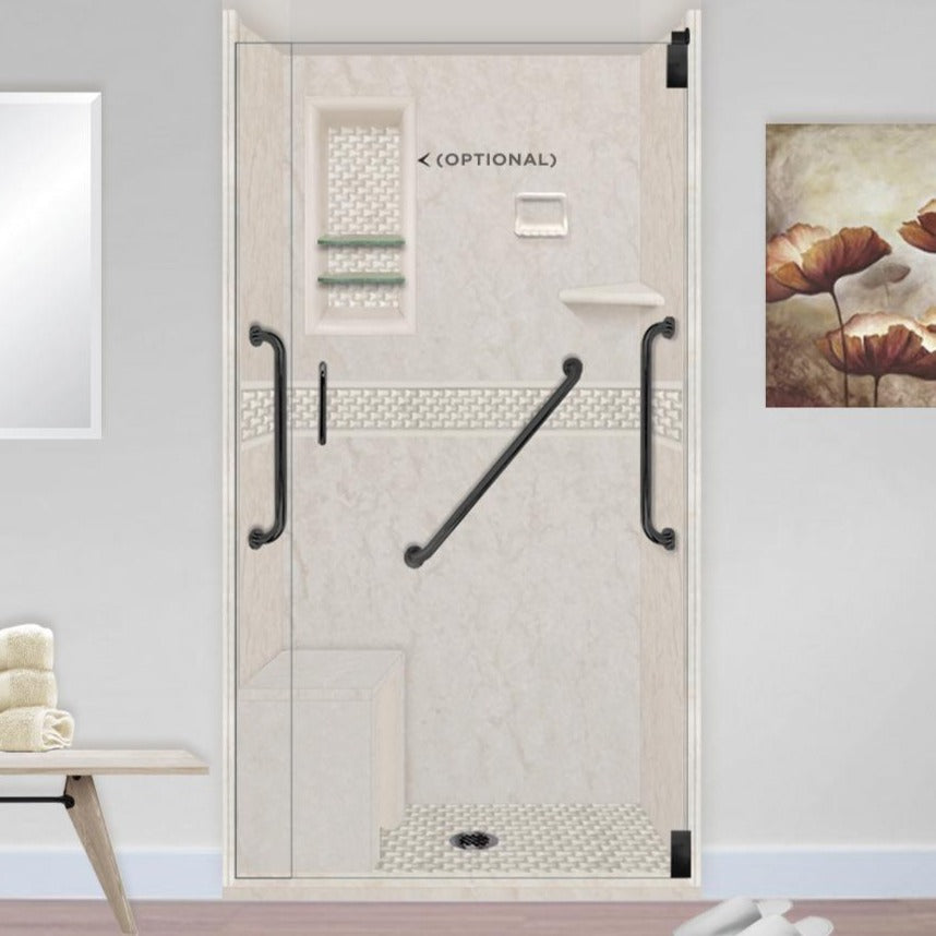 Freedom Rafe Marble Jewel Alcove Shower Enclosure Kit