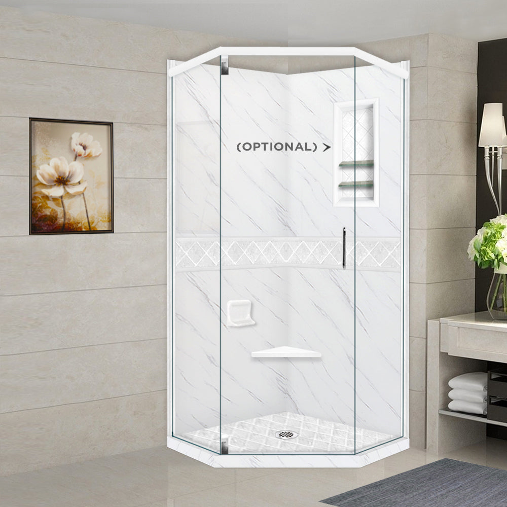 Carrara Marble Diamond Neo Shower Enclosure Kit