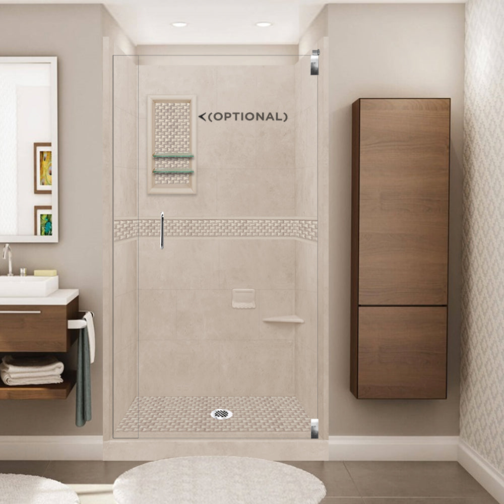 Alcove Brown Sugar Sistine Stone & Jewel Stone Accent Shower Remodel Kit