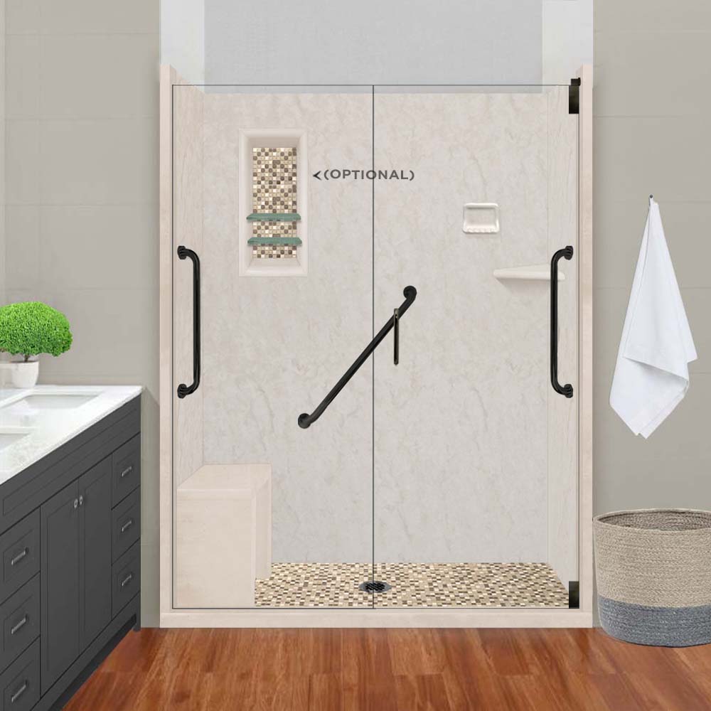 Freedom Rafe Marble Roma Mosaic Alcove Shower Enclosure Kit