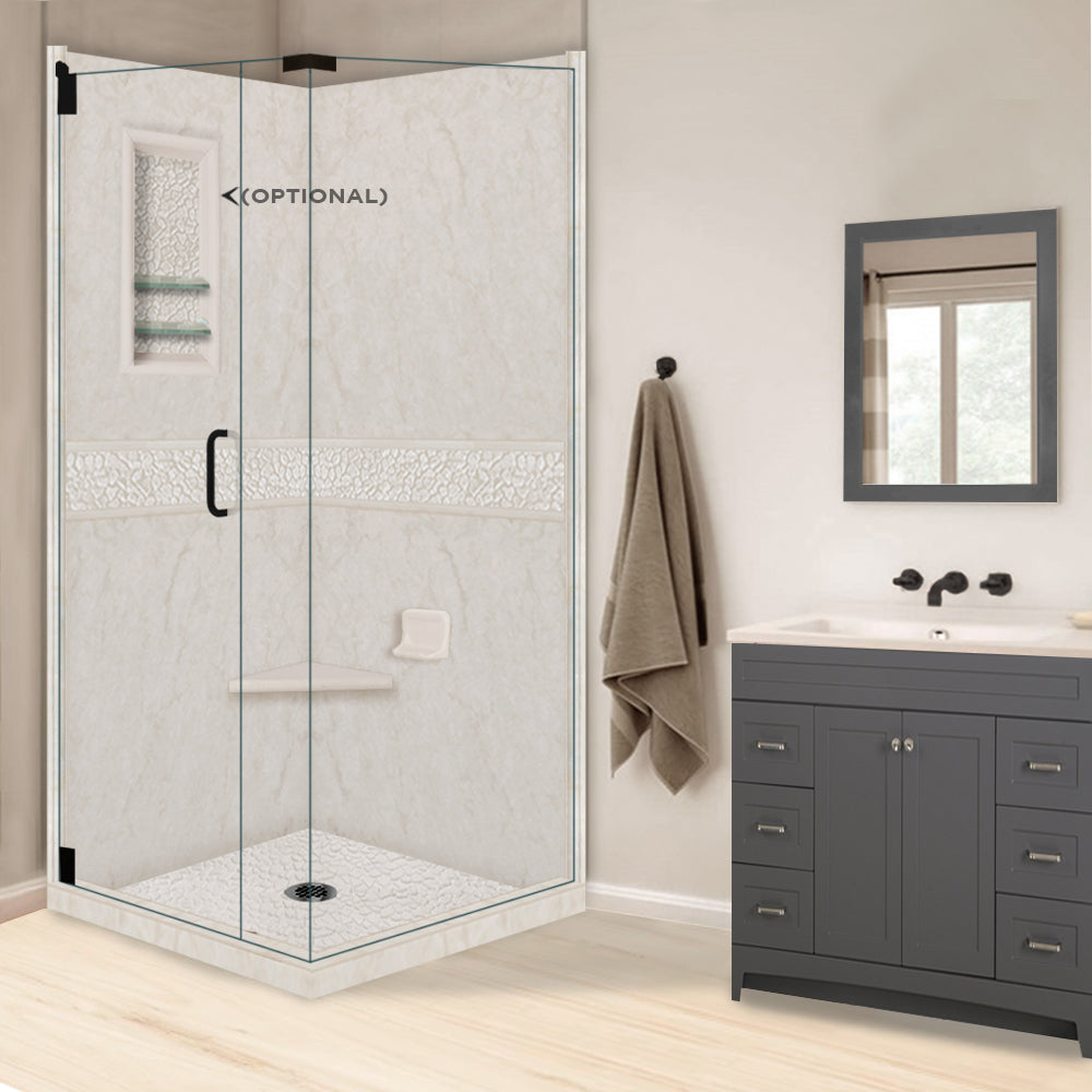 Rafe Marble Pebble Corner Shower Kit