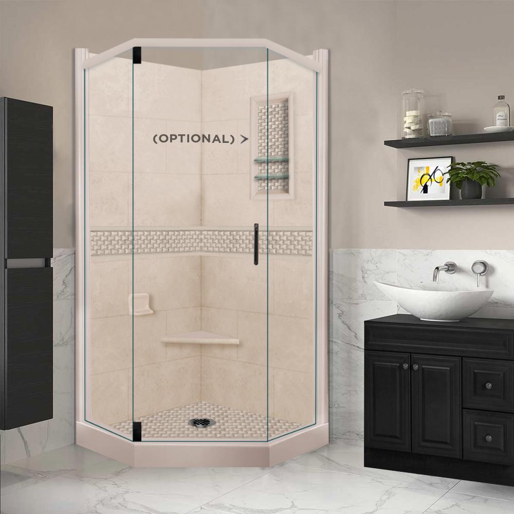 Neo-Angle Brown Sugar Sistine Stone & Jewel Stone Accent Shower Remodel Kit